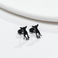 Fashion Dog Stainless Steel Plating Ear Studs 1 Pair sku image 2