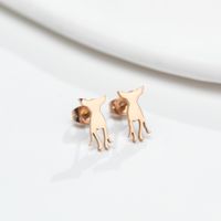 Fashion Dog Stainless Steel Plating Ear Studs 1 Pair main image 2
