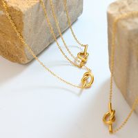 Einfacher Stil Knoten Titan Stahl Überzug 18 Karat Vergoldet Halskette main image 3