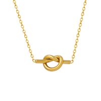 Lady Solid Color Stainless Steel Plating 18k Gold Plated Necklace sku image 2