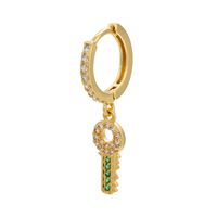 Simple Style Leaves Copper Inlay Artificial Gemstones Drop Earrings 1 Pair sku image 1