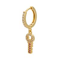 Simple Style Leaves Copper Inlay Artificial Gemstones Drop Earrings 1 Pair sku image 2