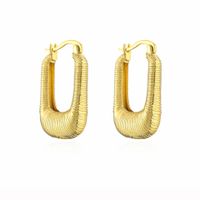 1 Paar Einfacher Stil Einfarbig Überzug Kupfer Vergoldet Ohrringe sku image 3