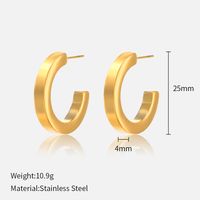 1 Pair Ig Style Simple Style Solid Color Plating Stainless Steel Gold Plated Earrings sku image 4