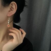 Fashion Maple Leaf Copper Plating Zircon Drop Earrings 1 Pair main image 3