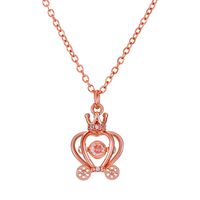 Fashion Cross Heart Shape Crown Copper Plating Artificial Rhinestones Zircon Necklace sku image 20