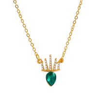Fashion Cross Heart Shape Crown Copper Plating Artificial Rhinestones Zircon Necklace sku image 13