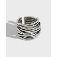 Retro Geometric Sterling Silver Plating Open Ring 1 Piece main image 1