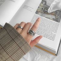 Retro Geometric Sterling Silver Plating Open Ring 1 Piece main image 4