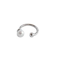 Mode Géométrique Argent Sterling Placage Perles Artificielles Des Boucles D'oreilles 1 Pièce main image 5