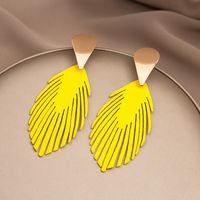 1 Pair Fashion Leaf Plating Iron Drop Earrings main image 2