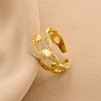 Fashion Flower Copper Plating Zircon Open Ring 1 Piece main image 5