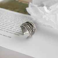 Retro Geometric Sterling Silver Plating Open Ring 1 Piece main image 3