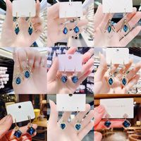 1 Pair Simple Style Geometric Alloy Plating Inlay Crystal Women's Drop Earrings main image 6