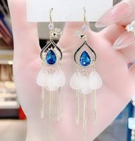 1 Pair Simple Style Geometric Alloy Plating Inlay Crystal Women's Drop Earrings main image 2