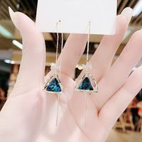 1 Pair Simple Style Geometric Alloy Plating Inlay Crystal Women's Drop Earrings sku image 16