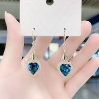 1 Par Estilo Simple Geométrico Aleación Enchapado Embutido Cristal Mujeres Pendientes De Gota sku image 10