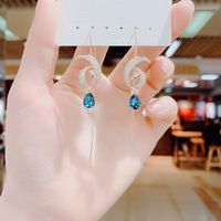 1 Pair Simple Style Geometric Alloy Plating Inlay Crystal Women's Drop Earrings sku image 14
