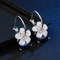 1 Pair Simple Style Geometric Alloy Plating Inlay Crystal Women's Drop Earrings sku image 1