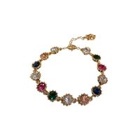Fashion Round Copper Inlay Rhinestones Women's Bracelets Earrings Necklace main image 4