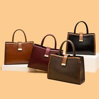 Women's Medium Pu Leather Solid Color Classic Style Square Zipper Bag Sets main image video