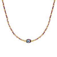 Fashion Devil's Eye Copper 18k Gold Plated Necklace In Bulk sku image 7