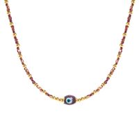 Casual Devil's Eye Copper 18k Gold Plated Glass Necklace In Bulk sku image 2