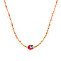 Fashion Devil's Eye Copper 18k Gold Plated Necklace In Bulk sku image 2