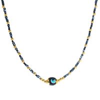 Fashion Devil's Eye Copper 18k Gold Plated Necklace In Bulk sku image 1