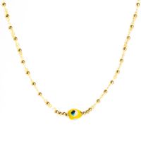 Fashion Devil's Eye Copper 18k Gold Plated Necklace In Bulk sku image 12