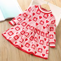 Cute Heart Shape Polyacrylonitrile Fiber Girls Dresses sku image 7