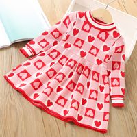 Cute Heart Shape Polyacrylonitrile Fiber Girls Dresses sku image 4