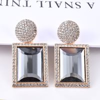 1 Pair Fashion Geometric Metal Plating Rhinestones Women's Drop Earrings sku image 1