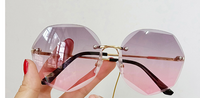 Polygon Trimmed Metal Frameless Copy Sunglasses Women's Marine Film Uv Protection New Sunglasses Wholesale Nihaojewelry sku image 5