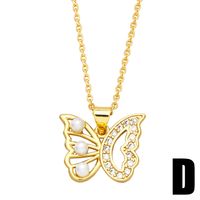 Style Simple Libellule Papillon Le Cuivre Placage Évider Perles Artificielles Zircon Pendentif 1 Pièce main image 5