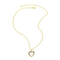 Einfacher Stil Herzform Sperren Kupfer Überzug Künstliche Perlen Zirkon Halskette Mit Anhänger 1 Stück main image 2