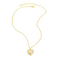 Fashion Love Heart Shape Copper Plating Zircon Pendant Necklace 1 Piece main image 5