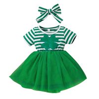 Cute Four Leaf Clover Printing Cotton Girls Dresses main image 4