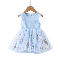 Lindo Flor Malla 100% Algodón Vestidos Para Niñas sku image 1