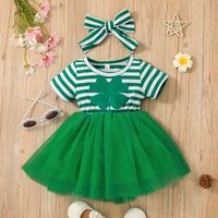 Cute Four Leaf Clover Printing Cotton Girls Dresses main image 6