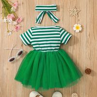 Cute Four Leaf Clover Printing Cotton Girls Dresses main image 3