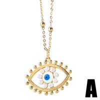 Mode Teufels Auge Kupfer Überzug Künstliche Perlen Zirkon Halskette Mit Anhänger 1 Stück main image 3