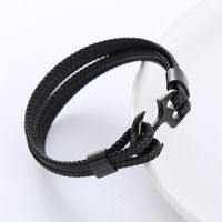 Casual Anchor Stainless Steel Plating Braid 18k Gold Plated Bracelets main image 3