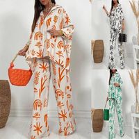Women's Casual Geometric Polyester Printing Pants Sets main image 1