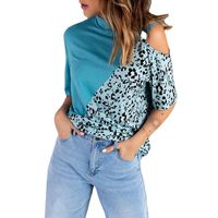 Femmes T-shirt Manche Courte T-shirts Patchwork Mode Léopard main image 3