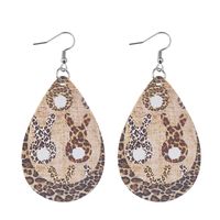 1 Pair Fashion Rabbit Water Droplets Leopard Stainless Steel Pu Leather Printing Easter Women's Drop Earrings main image 5