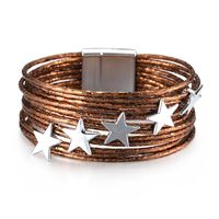 1 Piece Retro Star Pu Leather Handmade Women's Bangle sku image 1