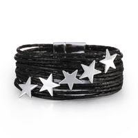 1 Piece Retro Star Pu Leather Handmade Women's Bangle sku image 3