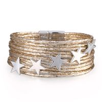 1 Piece Retro Star Pu Leather Handmade Women's Bangle main image 2