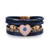 1 Piece Fashion Heart Shape Pu Leather Handmade Women's Bangle sku image 5